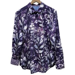 Robert Graham Purple Floral Button Down Shirt